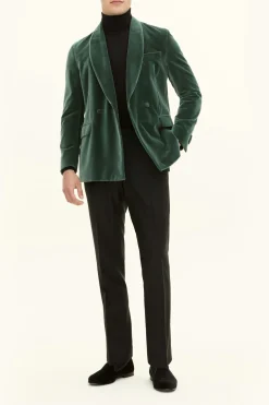 Regular Fit Double breasted Velvet Tuxedo Blazer