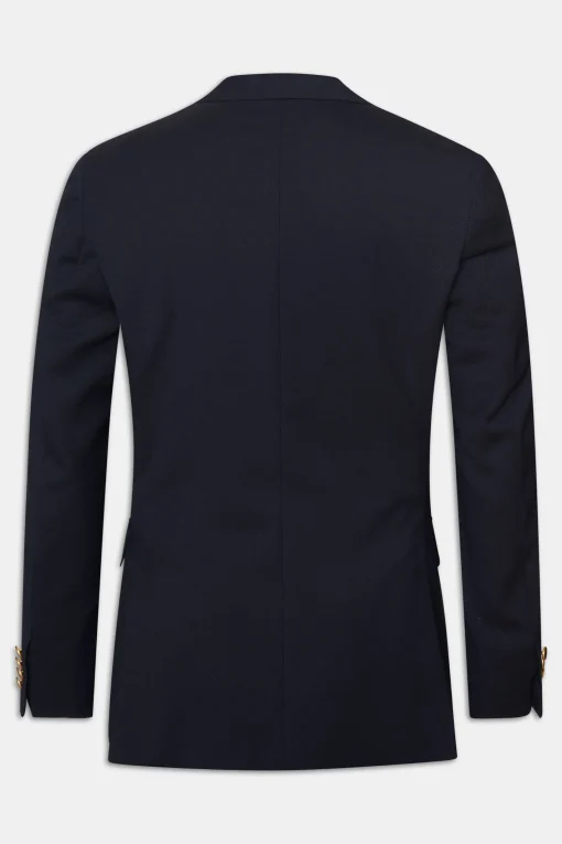 Regular Fit Double Breasted Microstructure Blazer