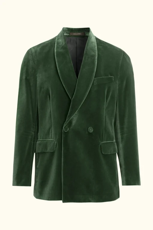 Regular Fit Double breasted Velvet Tuxedo Blazer