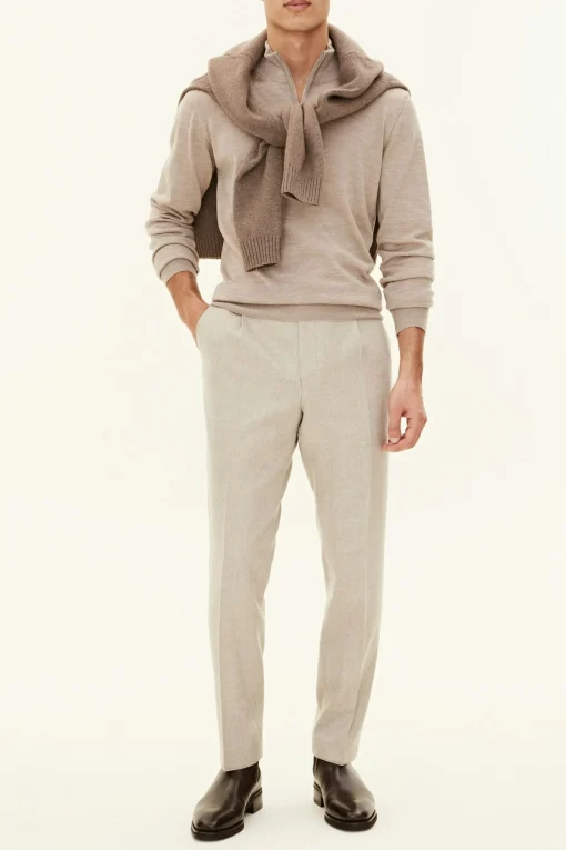 Regular Fit Extra Fine Merino Wool Half Zip Sweater