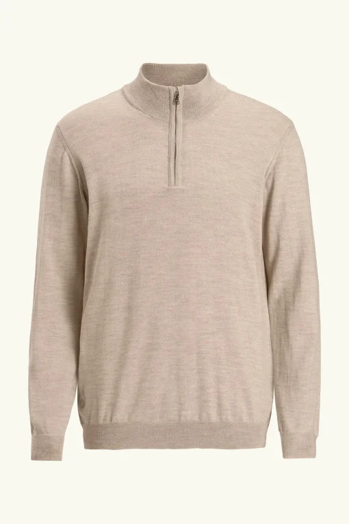 Regular Fit Extra Fine Merino Wool Half Zip Sweater