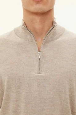 Regular Fit Extra Fine Merino Wool Half Zip Sweater