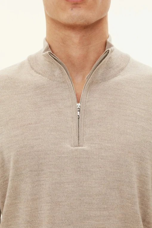Regular Fit Extra Fine Merino Wool Half Zip Sweater