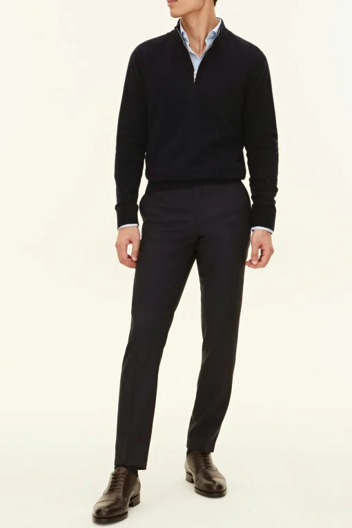 Regular Fit Half Zip Soft Wool Cashmere Sweater