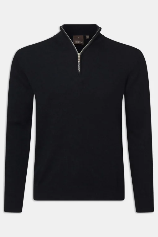 Regular Fit Half Zip Soft Wool Cashmere Sweater