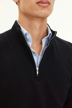 Regular Fit Half Zip Soft Wool Cashmere Sweater