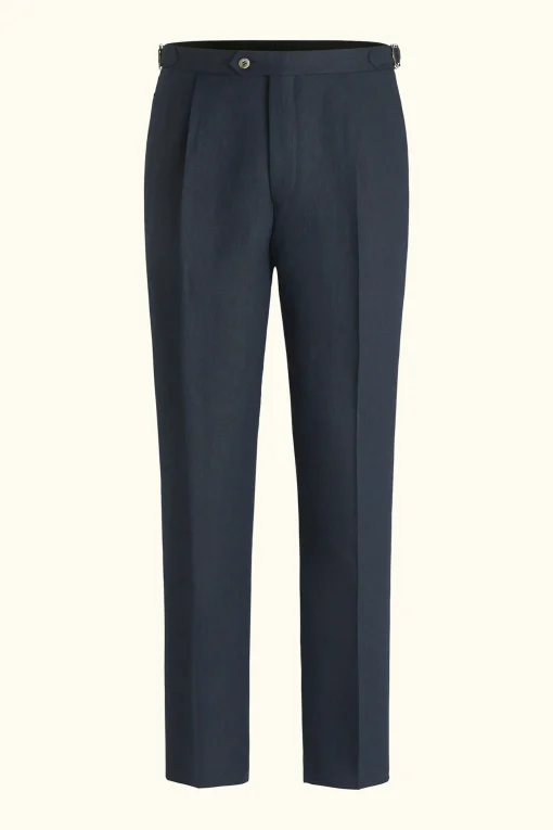 Regular Fit High Waist Linen Trousers