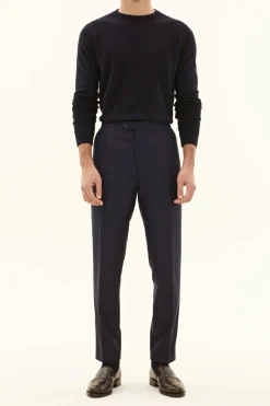 Regular Fit High Waist Microstructure Trousers