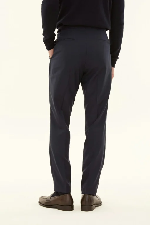 Regular Fit High Waist Microstructure Trousers