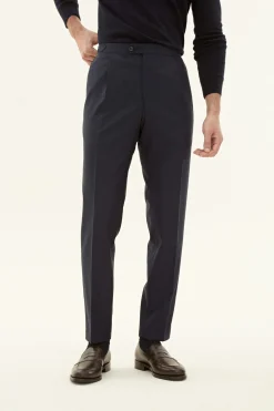 Regular Fit High Waist Microstructure Trousers