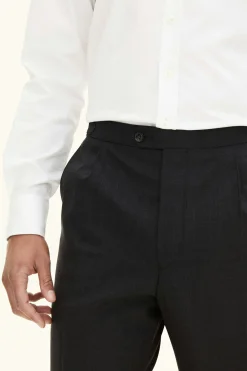 Regular Fit High Waist Microstructure Trousers