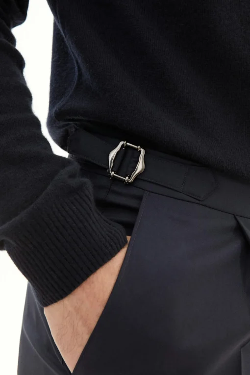 Regular Fit High Waist Microstructure Trousers