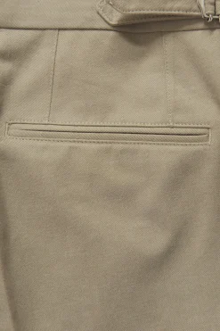 Regular Fit High Waist Microstructure Trousers