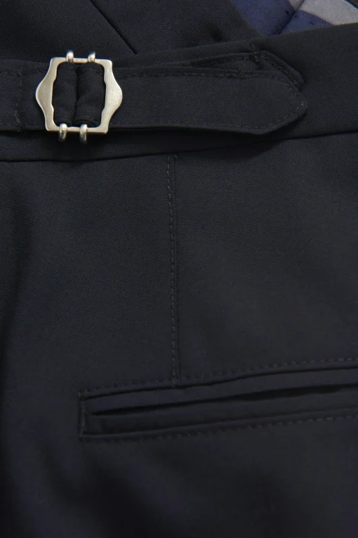 Regular Fit High Waist Microstructure Trousers