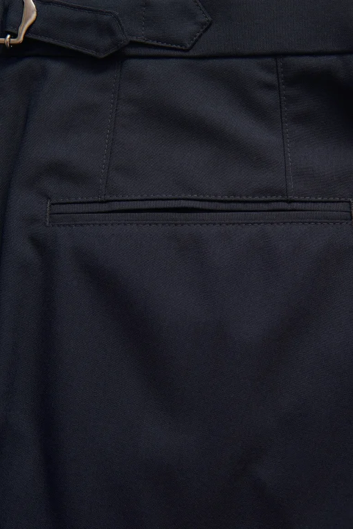 Regular Fit High Waist Microstructure Trousers