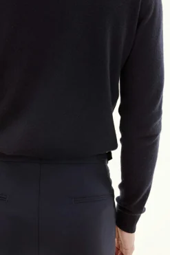 Regular Fit High Waist Microstructure Trousers