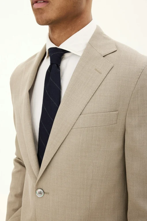 Regular Fit Microstructure Blazer