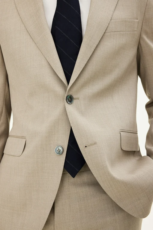 Regular Fit Microstructure Blazer