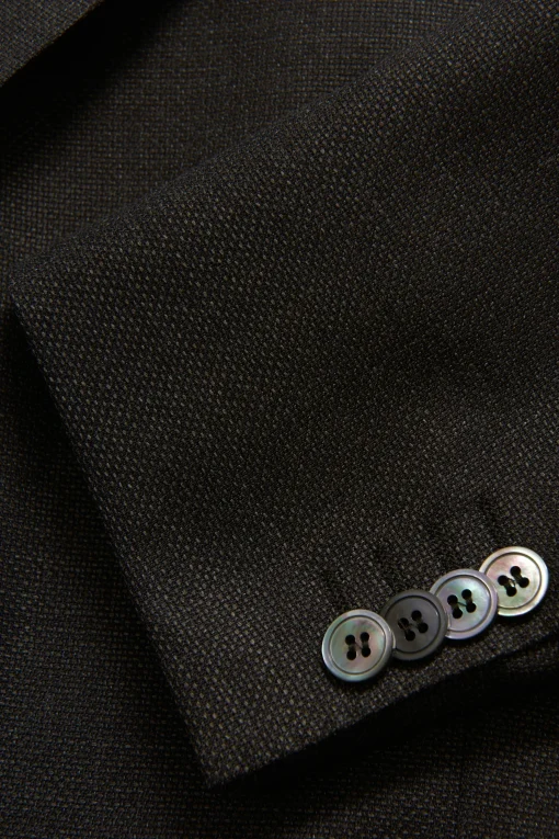 Regular Fit Microstructure Blazer