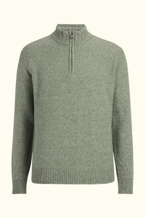 Regular Fit Soft Wool Cashmere Half Zip Sweater