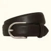Round Buckle Saffiano Belt