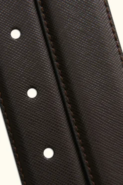Round Buckle Saffiano Belt