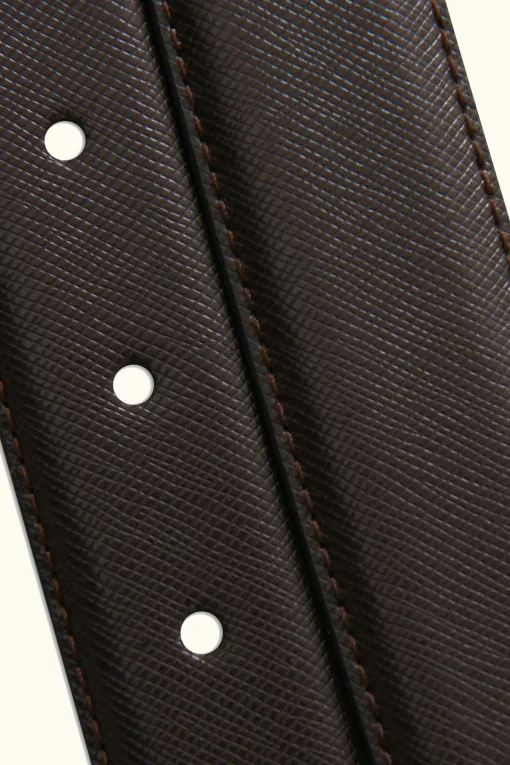 Round Buckle Saffiano Belt