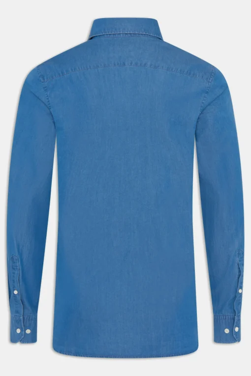 Slim Fit Cut Away Denim Shirt