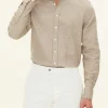 Slim Fit Cut Away Poplin Stripe Shirt