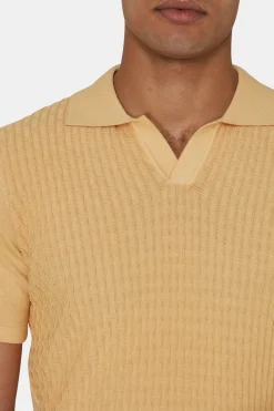 Slim Fit Structured Knit Poloshirt
